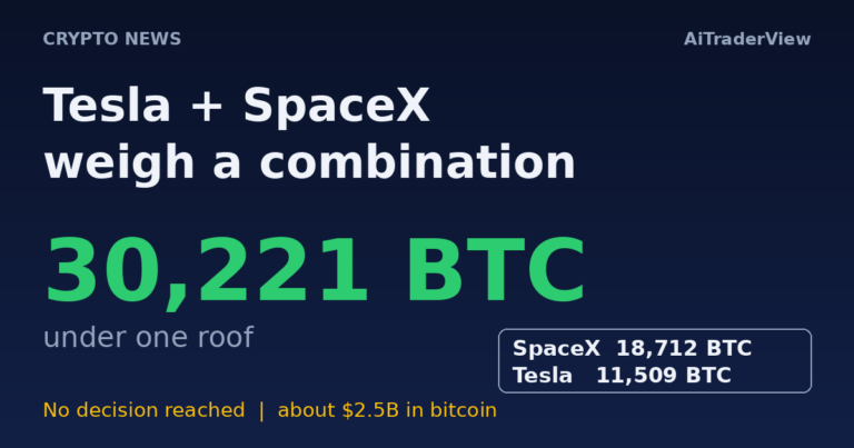 Tesla and SpaceX weigh a combination that would hold 30,221 bitcoin