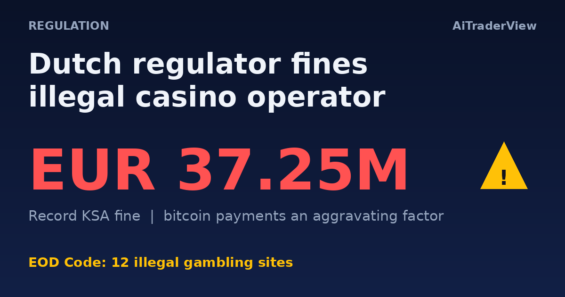 Le régulateur néerlandais inflige à l&rsquo;opérateur de casinos illégaux EOD Code une amende record de 37,25 millions d&rsquo;euros et cite les paiements en bitcoin comme facteur aggravant