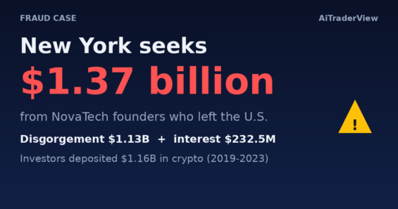 Le procureur général de New York réclame 1,37 milliard de dollars aux fondateurs de NovaTech qui ont quitté les États-Unis