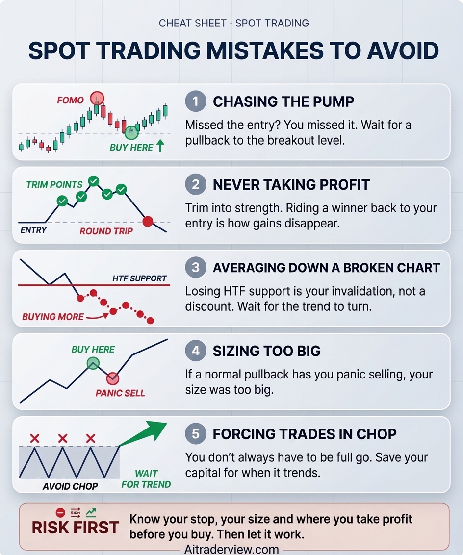 Cheat sheet: spot trading mistakes to avoid