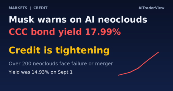 Musk Warns Over 200 AI Neoclouds Face Failure While Yields on the Riskiest US Corporate Bonds Reach 17.99%