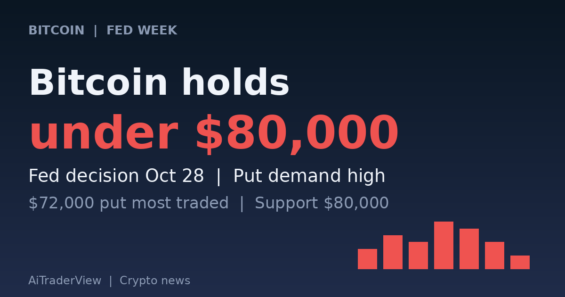 Bitcoin Holds Just Under $80,000 as the Fed Meeting Starts: Put Demand, Weak Technicals and a Bull-Market Debate