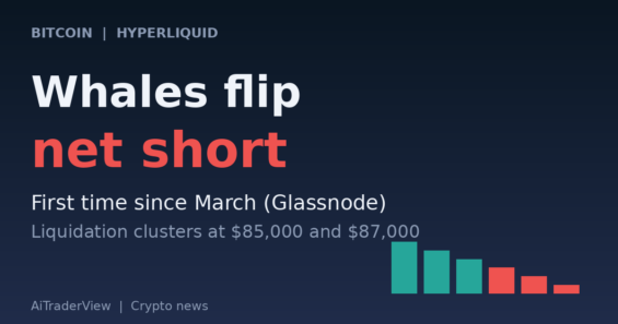 Bitcoin whales on Hyperliquid turn net short for the first time since March