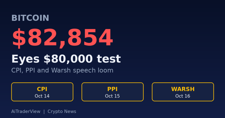 Bitcoin at $82,854 eyes $80,000 test as CPI, PPI and Warsh speech loom