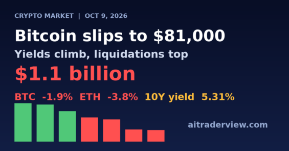 Bitcoin slips to $81,000 as yields climb and liquidations top $1.1 billion