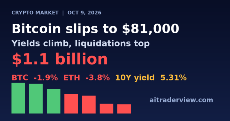 Bitcoin slips to $81,000 as yields climb and liquidations top $1.1 billion